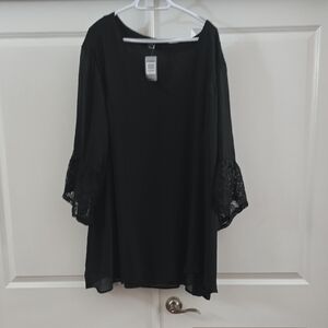 Torrid Black Bell Sleeve Blouse